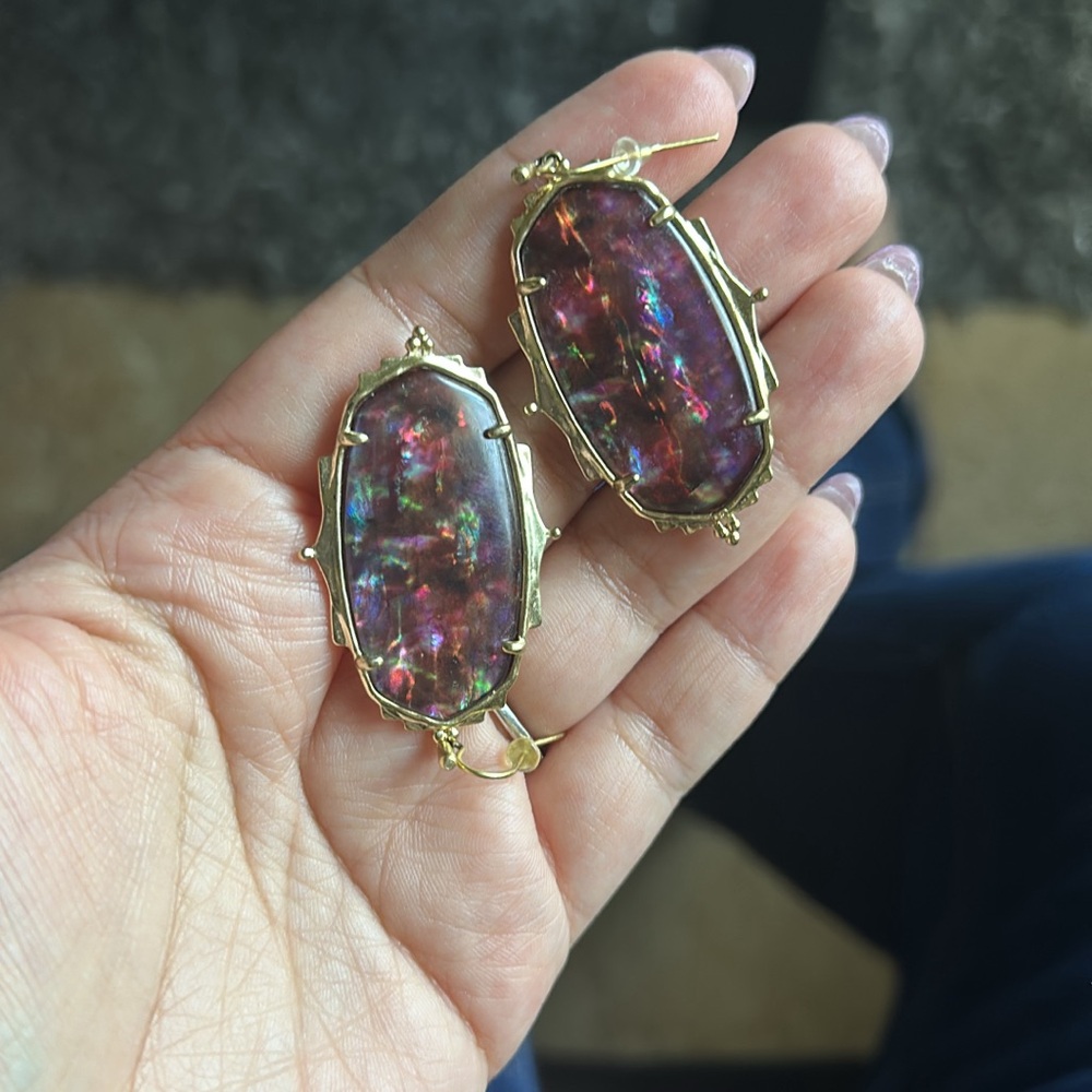 Kendra Scott EUC baroque Ella in mauve abalone